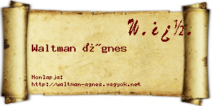 Waltman Ágnes névjegykártya
